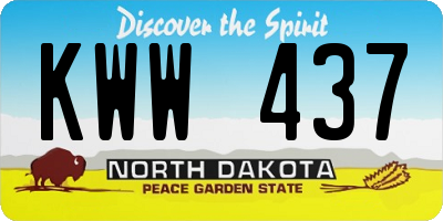 ND license plate KWW437