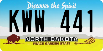 ND license plate KWW441