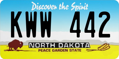 ND license plate KWW442