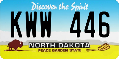 ND license plate KWW446