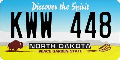 ND license plate KWW448