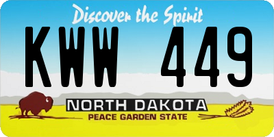 ND license plate KWW449