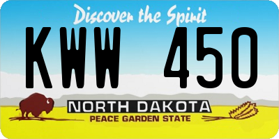 ND license plate KWW450