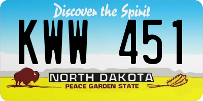 ND license plate KWW451