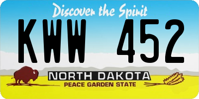 ND license plate KWW452