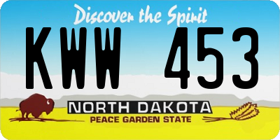 ND license plate KWW453