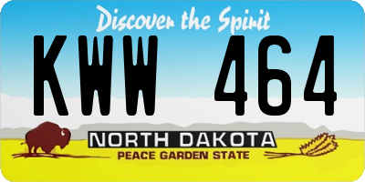 ND license plate KWW464