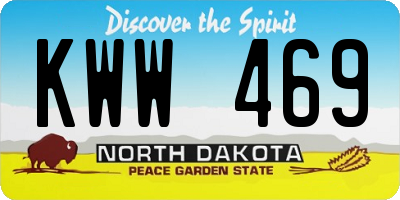 ND license plate KWW469