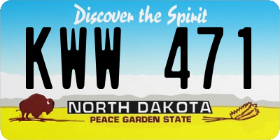 ND license plate KWW471