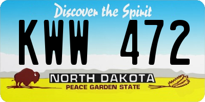 ND license plate KWW472