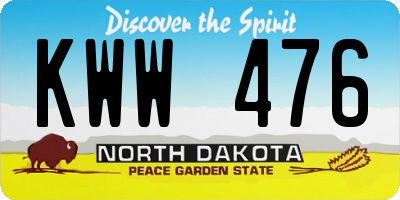 ND license plate KWW476