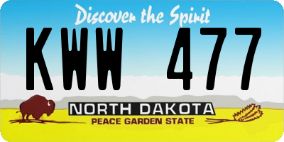 ND license plate KWW477