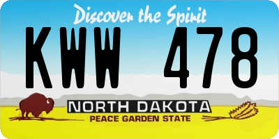 ND license plate KWW478