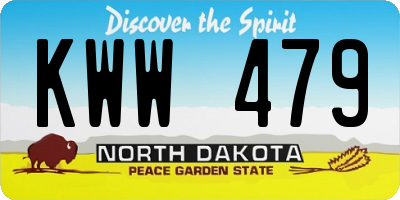 ND license plate KWW479