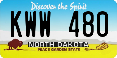 ND license plate KWW480