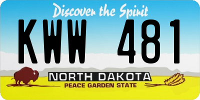 ND license plate KWW481