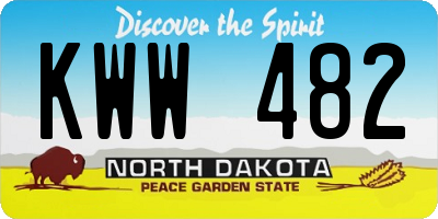 ND license plate KWW482