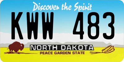 ND license plate KWW483