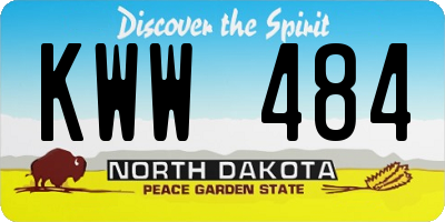 ND license plate KWW484