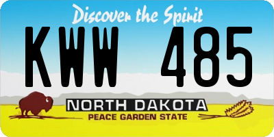 ND license plate KWW485