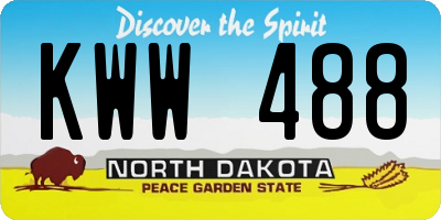 ND license plate KWW488