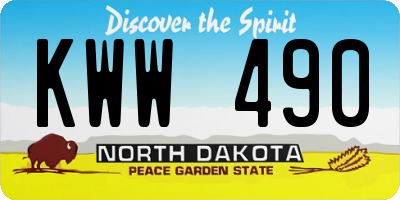 ND license plate KWW490