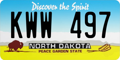 ND license plate KWW497