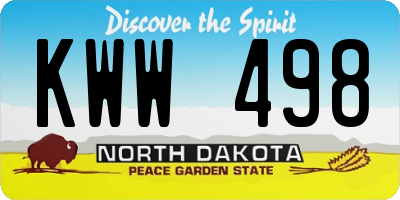 ND license plate KWW498