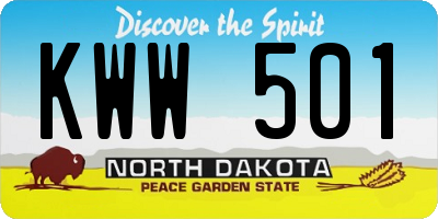 ND license plate KWW501