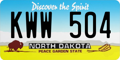 ND license plate KWW504