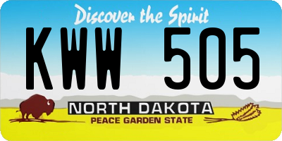 ND license plate KWW505