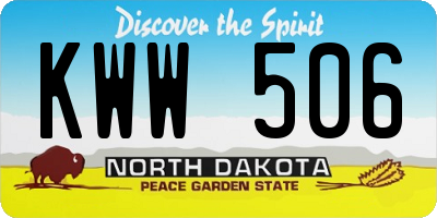 ND license plate KWW506