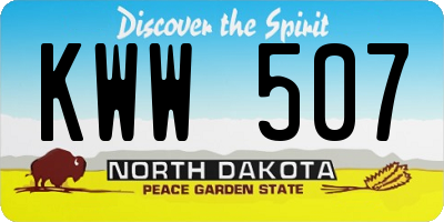 ND license plate KWW507