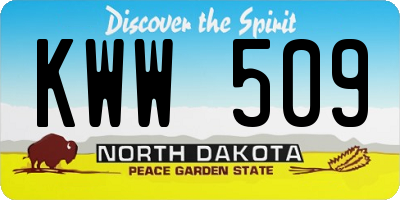 ND license plate KWW509