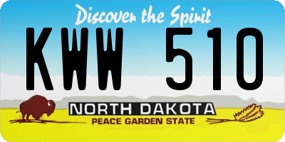 ND license plate KWW510