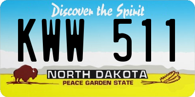 ND license plate KWW511