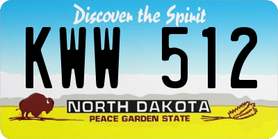 ND license plate KWW512