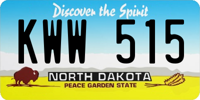 ND license plate KWW515