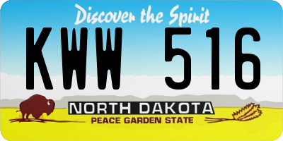 ND license plate KWW516