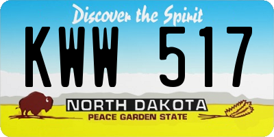 ND license plate KWW517