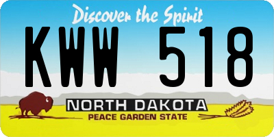 ND license plate KWW518