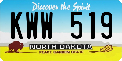 ND license plate KWW519