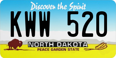 ND license plate KWW520