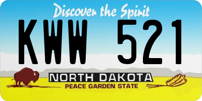 ND license plate KWW521