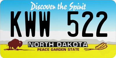 ND license plate KWW522