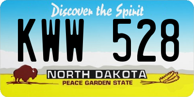 ND license plate KWW528