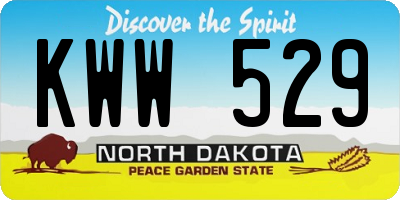 ND license plate KWW529