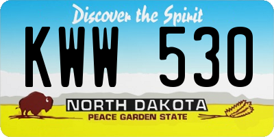 ND license plate KWW530