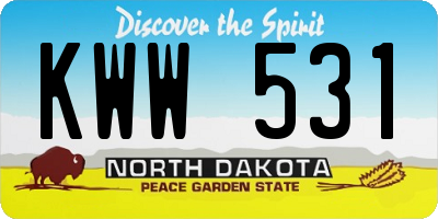 ND license plate KWW531