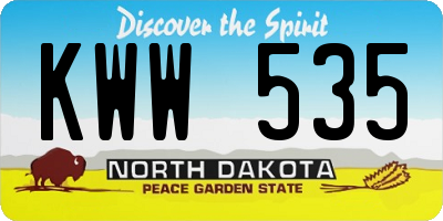 ND license plate KWW535